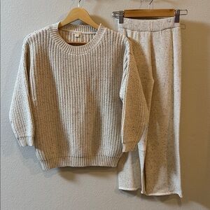 NWT 6/7 OAT & Co Pebble Chunky Knit Sweater & Sprinkle Knit Pant!
